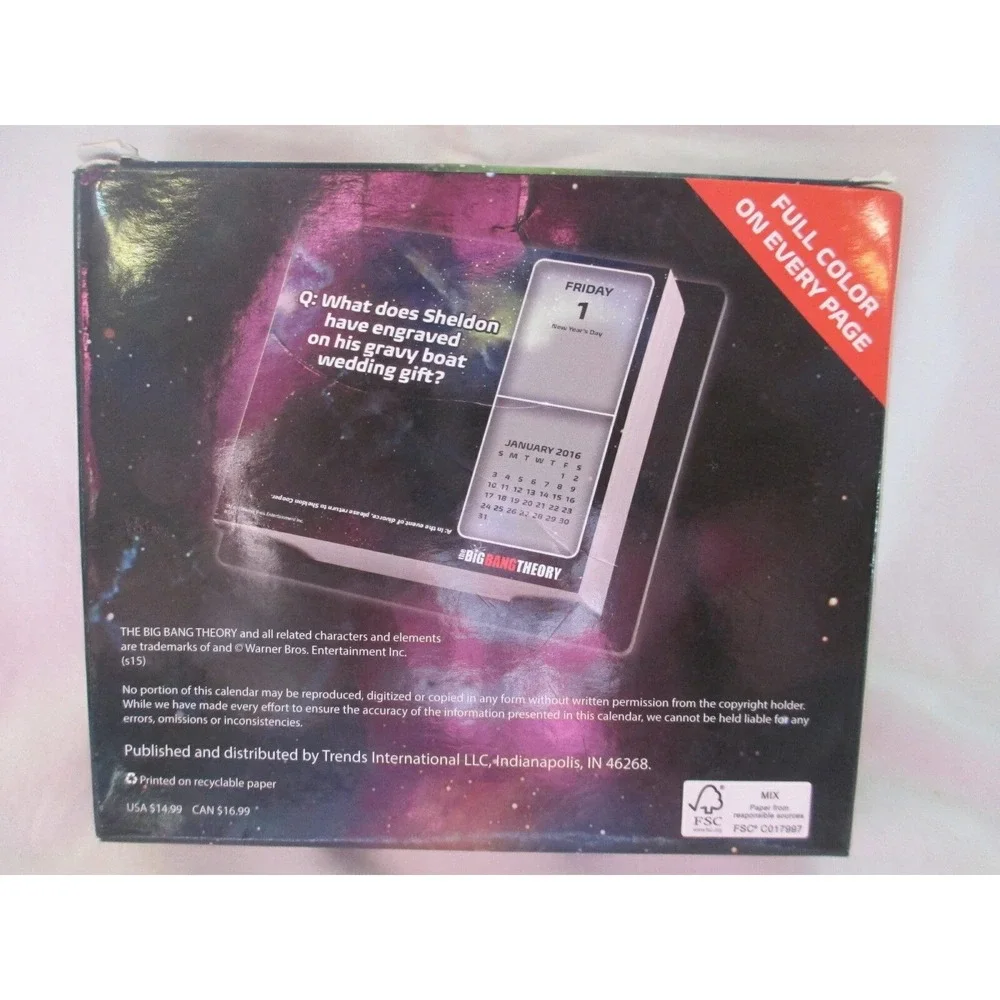 The Big Bang Theory 2016 Day-at-a-Time Desk Calendar Trivia Sealed Scrapbook Etc
